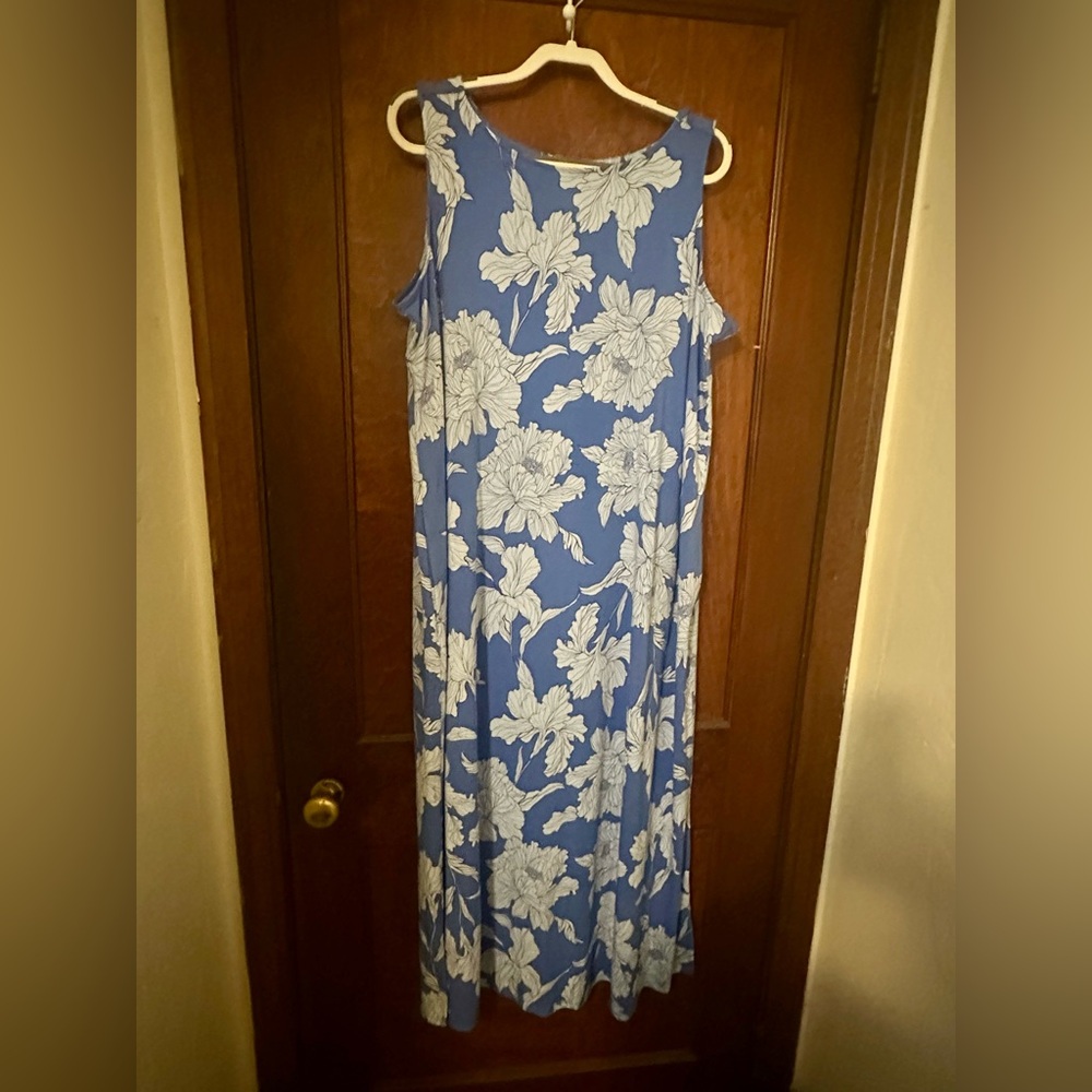 J. Jill Blue Floral Maxi Dress - Picture 2 of 5
